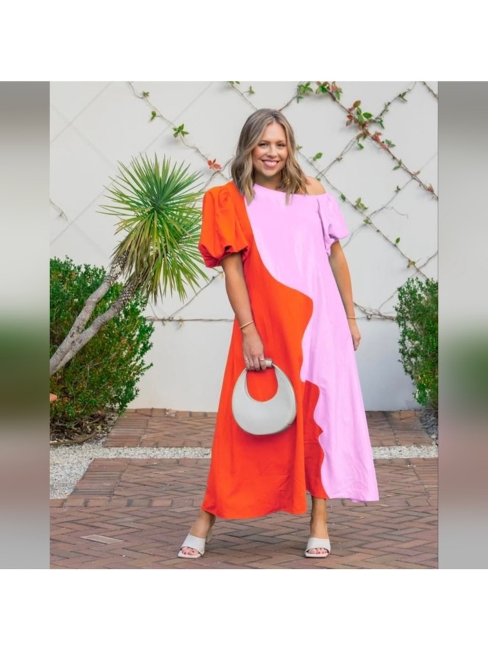 Crosby By Mollie Burch Dress Womens Small Linen Blend Maxi Boho Puff Sleeve
